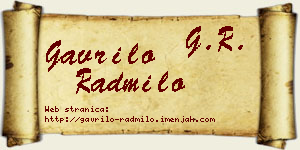 Gavrilo Radmilo vizit kartica